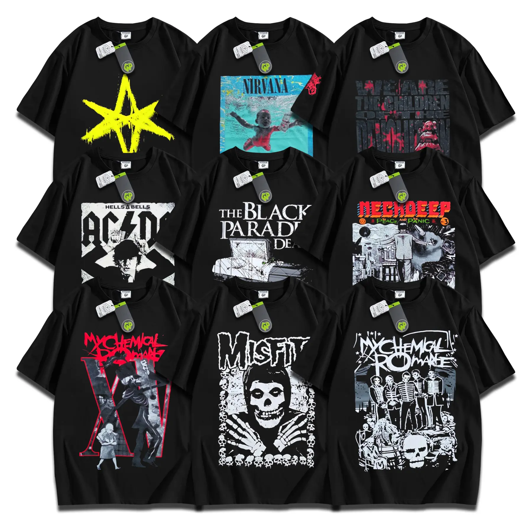 T-shirt Distro Band Vintage Motif Keren BMTH MitsFits MCR Hitam Woopie Project | Baju Skena Musik Metal Kaos Distro Cowok Atasan Pria Dewasa Oblong Katun Combed Sablon Plastisol