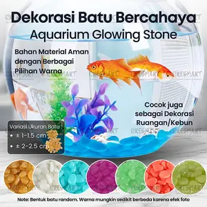 Batu Hias Warna Warni 10 pc Akuarium Glowing Luminous Stone Dekorasi Outdoor Aquascape Hiasan Aquarium Ikan