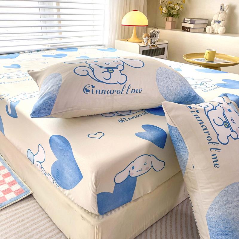Cartoon style Premium Cotton 3in1 Bedsheet Cadar Single/Queen/King Size Fitted Bedsheet 950 TC Getah Keliling Free Pillowcase (Cadar Murah) cadar  tds 5