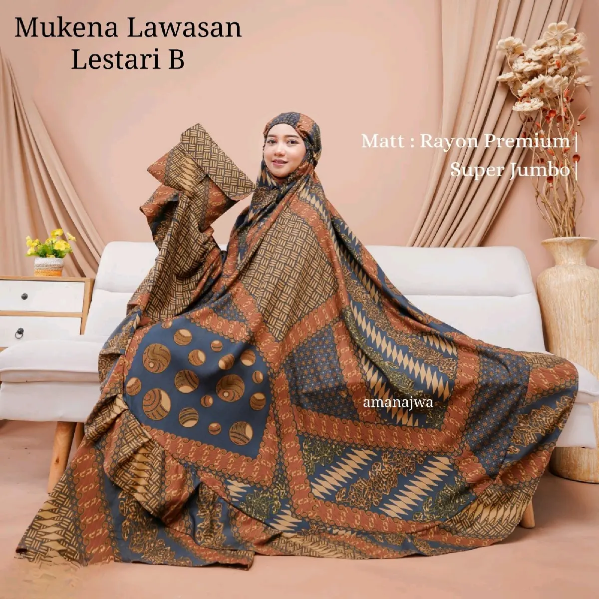 mukena lawasan matt rayon premium super jumbo