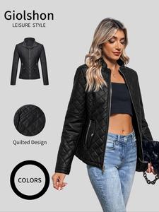Women's PU Moto Jacket, Zipper Pocket Design, Casual Fitted Style, All-Season Wear, Short-Length Streetwear Outerwear