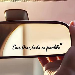 Calcomanías para espejos retrovisores de coche en español ConDios Todo ES Posible, accesorios cristianos para coche impermeables, adecuadas para espejos retrovisores, tazas de agua, espejos, calcomanía para espejo de coche