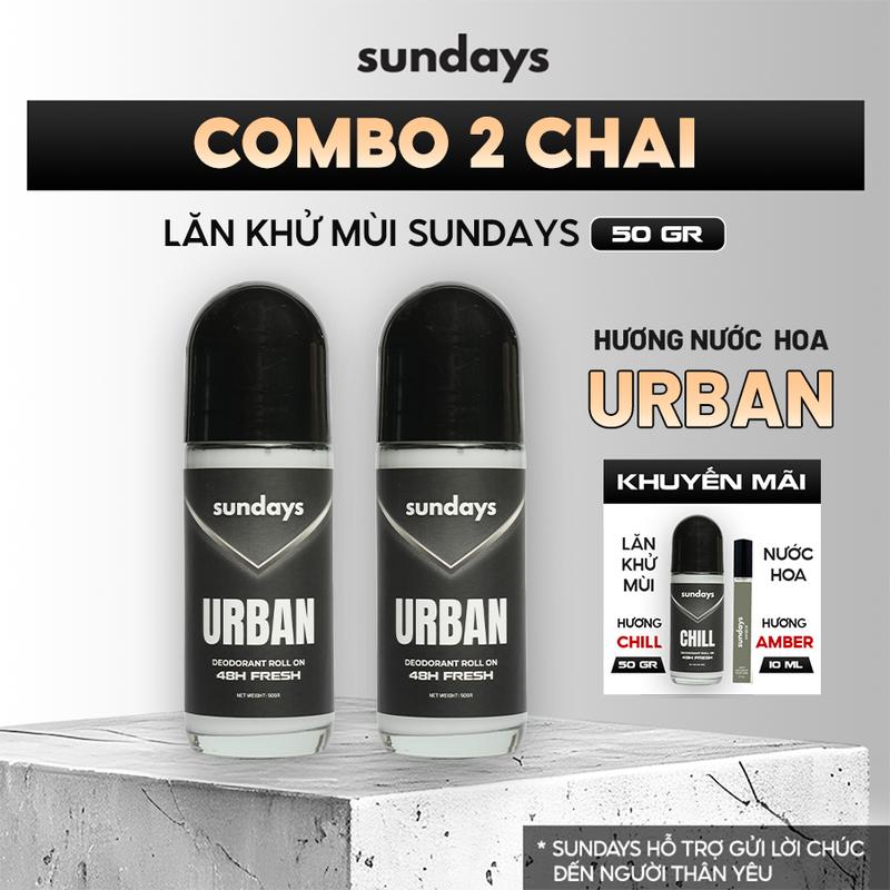 [MUA 2 TẶNG 2] Lăn khử mùi, Lăn nách Sundays khử mùi hôi nách hỗ trợ dưỡng trắng, giảm thâm ngăn tiết mồ hôi
