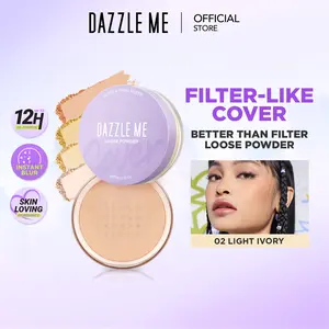 [MUST HAVE] DAZZLE ME Better Than Filter Fixed Loose Powder Lightweight Loose Powder Bedak Tabur Ringan Tahan Lama 12 JAM
