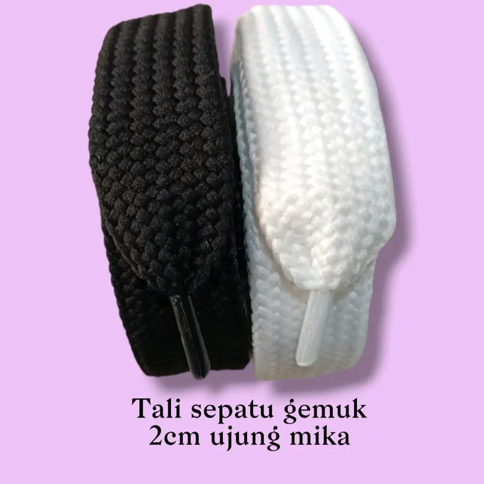 tali sepatu gemuk 2 cm ujung mika