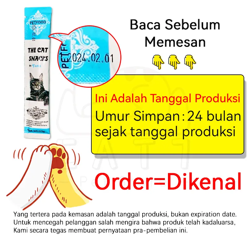 Camilan kucing, kucing makanan ringan 15g, camilan strip, makanan ringan kucing basah/Salmon cat snacks/Chicken and cat snacks/Golden Tuna Cat Snack 8