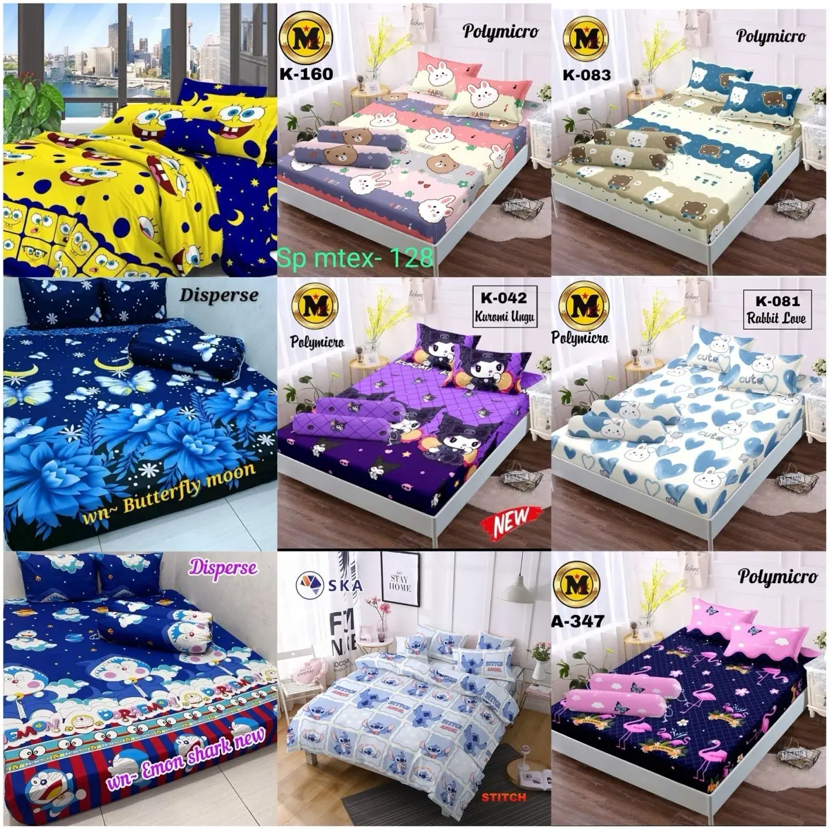 SPREI SET HOME MADE TERBARU MURAH  200x200 180x200 160x200 140x200 120x200 HALUS TIDAK LUNTUR MOTIF KEKINIAN