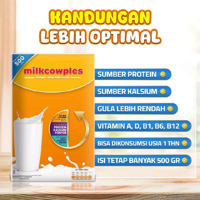 (2 Pcs) Milkcowples 55% Susu Fullcream Kaya Kalsium dan Protein 2x500gr Minuman Dairy Milkcow 5