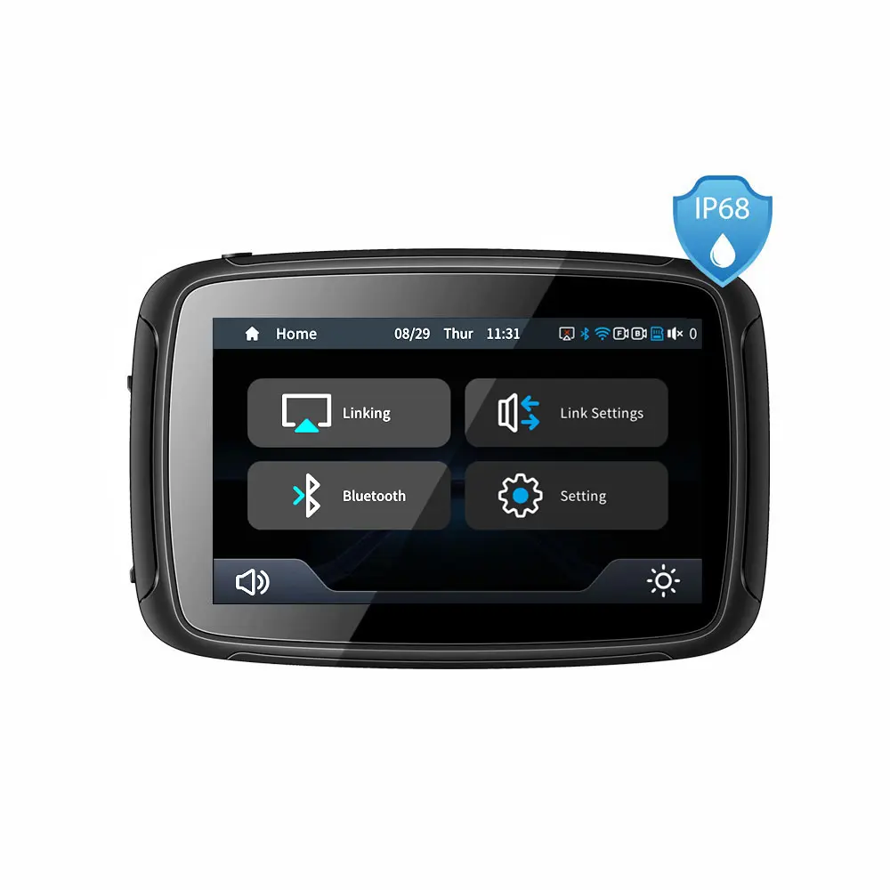 5 Inch Portable GPS Navigation Motorcycle Waterproof Carplay Display Motorcycle Wireless Android Auto GPS Screen