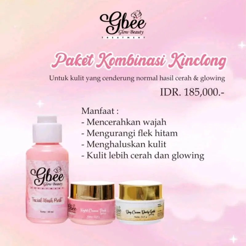 Gbee Glow Beauty Skincare Paket Kinclong Medium Untuk Semua Jenis,Kulit Pemutihan secara Alami Dan Natural, Kontrol Minyak di Wajah, aman bagi wajah Berminyak untuk mengatsi kulit Kusam Perawatan Pembersihan 7