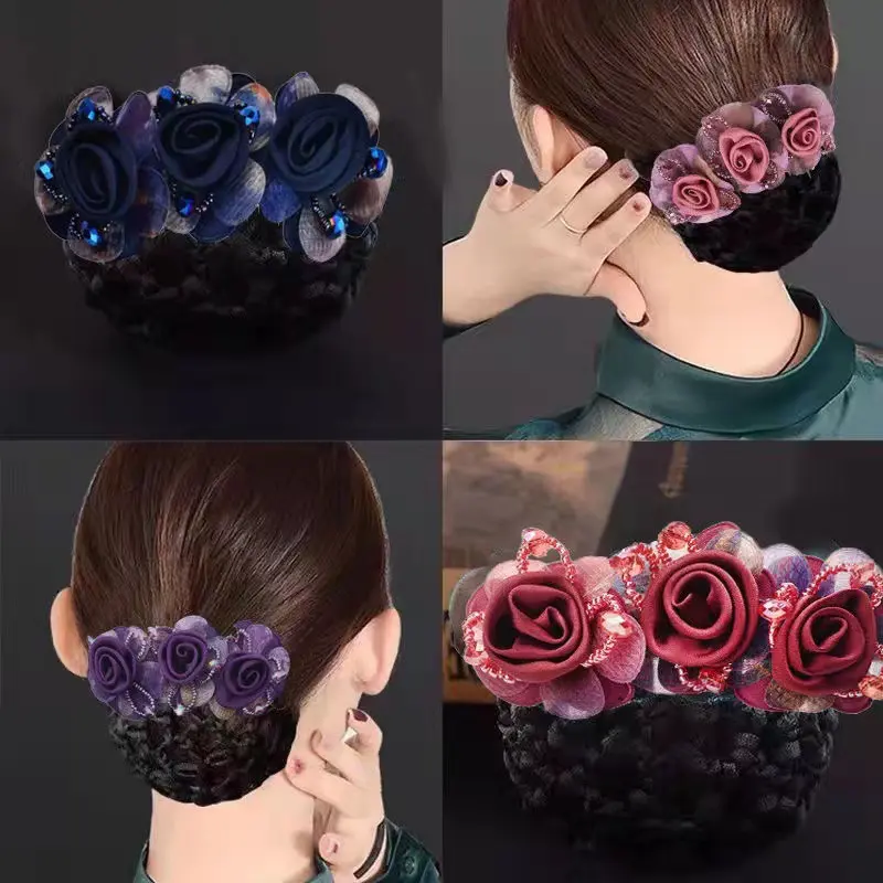 Tóc Búi Che, Dành Cho Phụ Nữ, Snood Lưới Tóc, Kẹp Tóc Nơ Kẹp Tóc Kẹp Tóc Kiểu Pháp, Hoa Ruy Băng Nơ, Phụ Kiện Tóc, Thích Hợp Cho Nhân Viên Ngân Hàng Và Khách Sạn