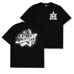 Kaos Pria Wanita distro  kaos hitam pria epic star reflextif silver menyala Lengan Pendek Cotton 24S Combed