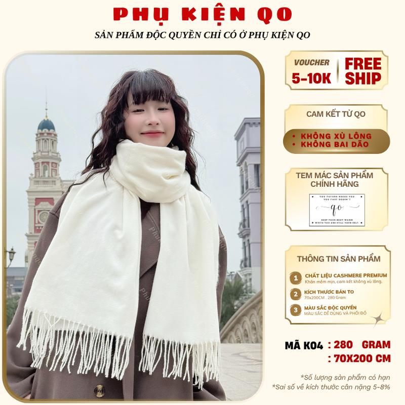    XẢ KHO ĐÓN TẾT   Khăn Quàng Cổ Nam Nữ Trơn Chất Liệu Cashmere Dày Dặn Ấm Áp K33 & K04 