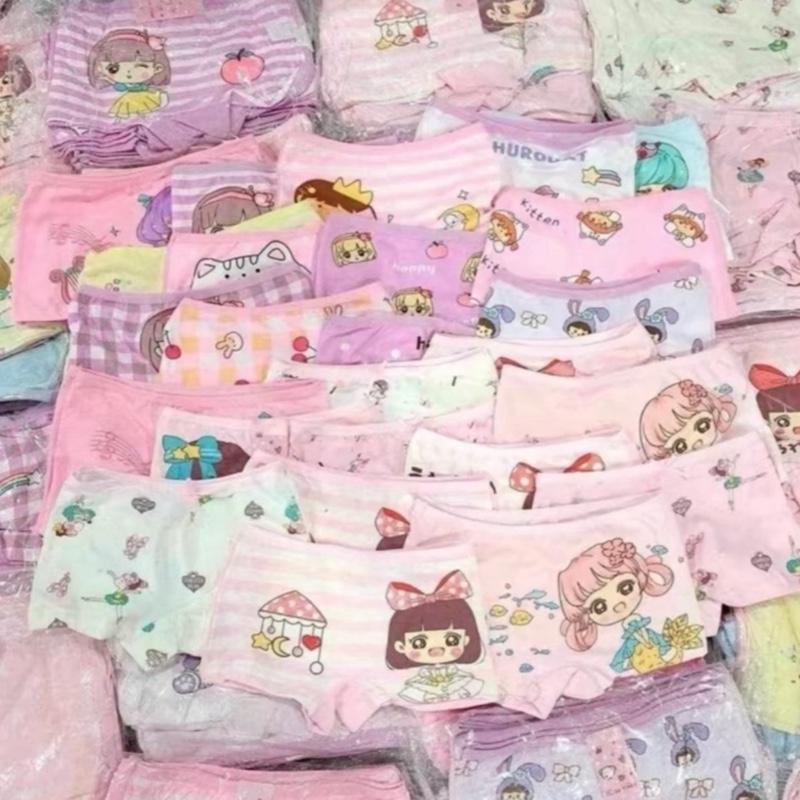 Sét 10 quần chíp đùi 2 lớp mix hình cho bé gái, coton mềm hình ngộ nghĩnh [9-30kg] 4