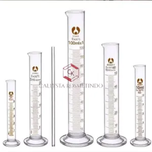 Gelas Ukur Takar Measuring Cylinder Kaca Lab Tabung 10 ML, 25 ML, 50 ML, 100 ML, 250 ML, 500 ML