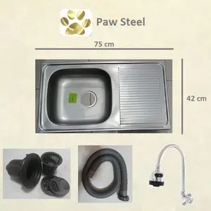 Bak cuci piring Kitchen sink stainless steel 75x42cm