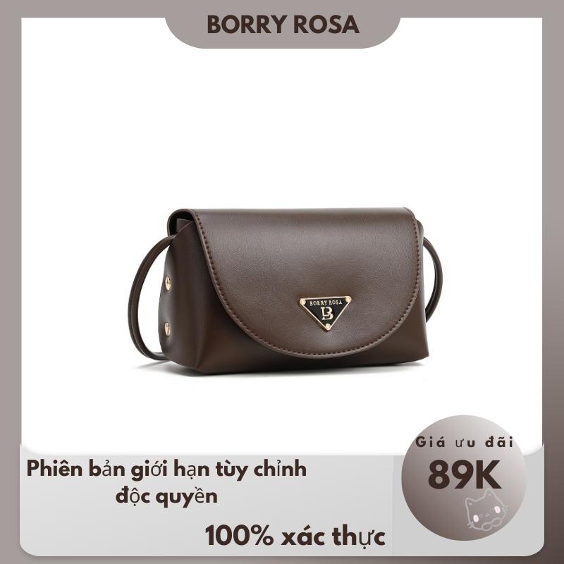 (Vận chuyển từ Hà Nội) BORRY ROSA/ Túi Vuông Nhỏ Màu NâuThích Hợp Cho Mùa Thu Và Mùa Đông, Thiết Kế Độc Đáo Đeo Một Bên Vai, Dễ Phối Đồ Của Phụ Nữ, Hàng Mới Về Bag