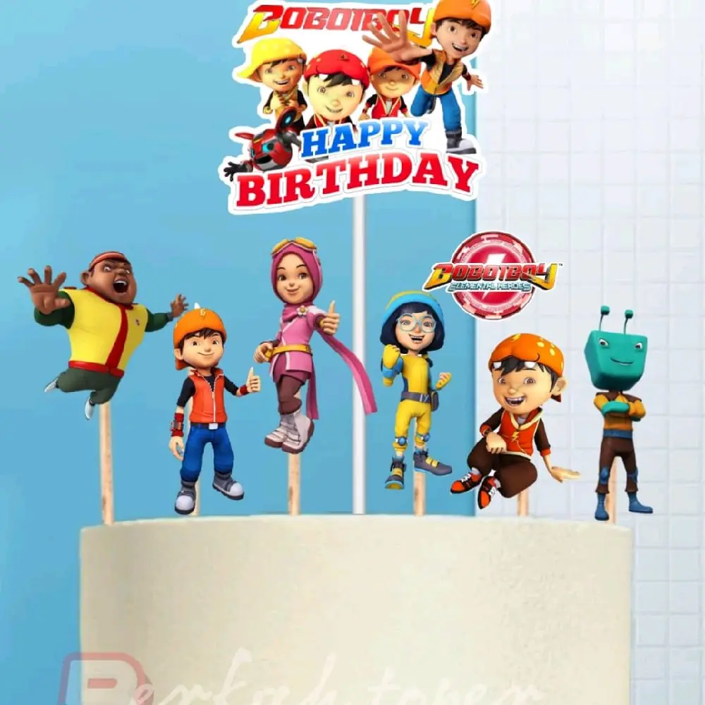 toper karakter Boboiboy,toper happy birthday,toper Boboiboy,toper hiasan kue,toper aet,toper,toper murah,toper kue,toper cake,toper tusukan