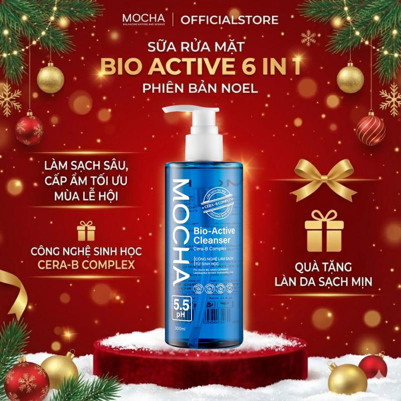  MOCHA Sữa Rửa Mặt Bio-Active Cleanser Mocha 300ml Hỗ Trợ Làm Sạch Da Dịu Nhẹ Hiệu Quả Tuỳ Thúy 