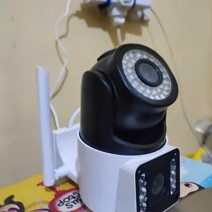 Garansi 1 Tahun V380 V2-4G Kamera Ganda HD 4K 4G CCTV Luar Ruangan Tahan Air IP66 Zoom Digital Keamanan Penglihatan Malam CCTV Luar Ruangan 4G dengan Kartu SD [Garansi]