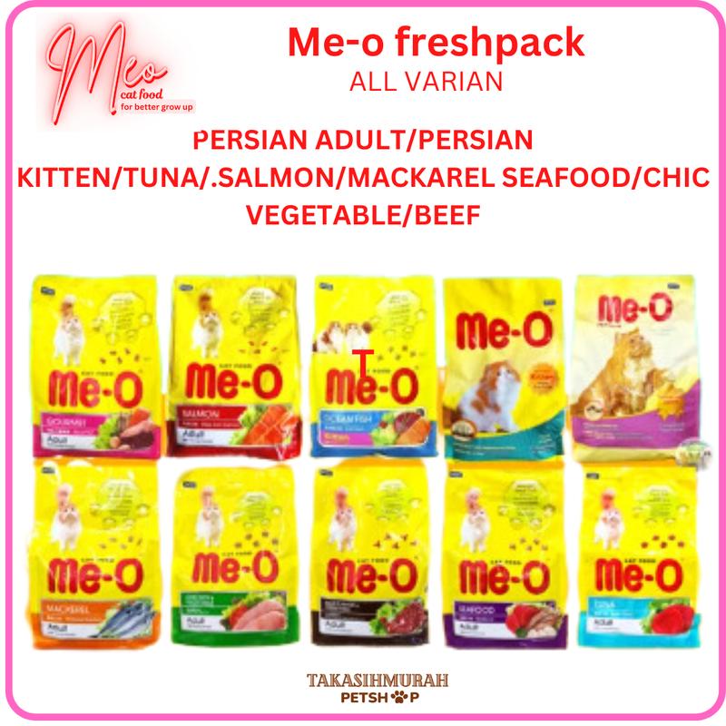 Me-o meo freshpack 1.1 persian adult / kiten persian / kitten ocean fish / meo  tuna mackarel salmon beef chicken vegetableetable gourmrnt ,meo repack 1kg 0