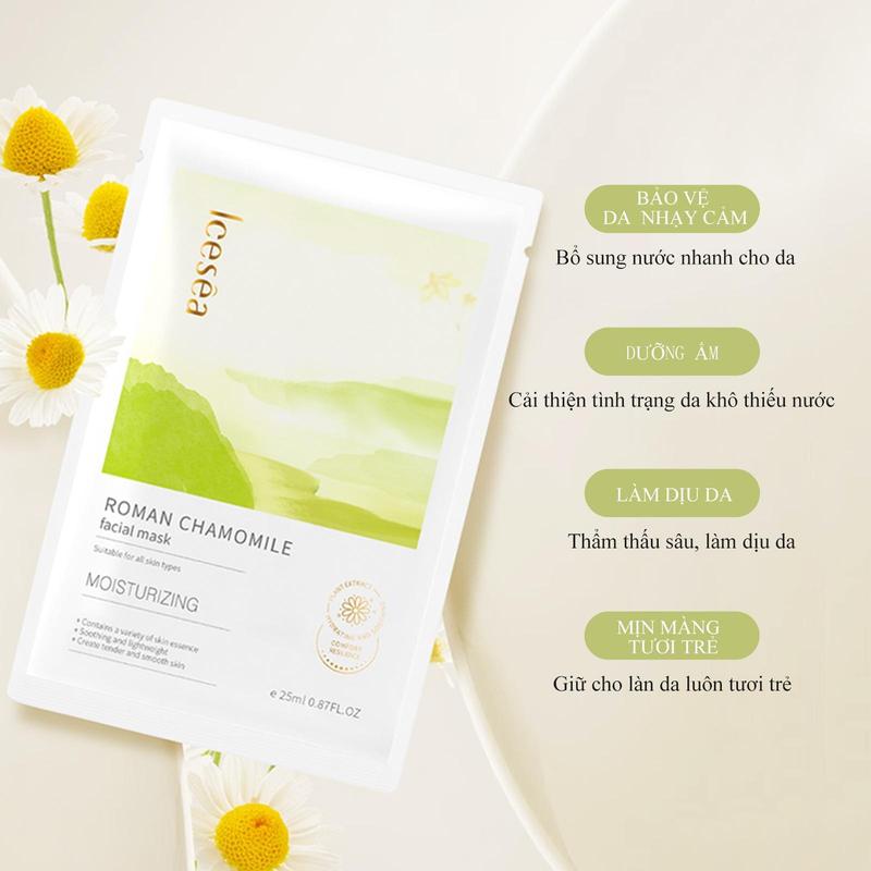 Mặt nạ dưỡng ẩm làm dịu da chiết xuất từ hoa cúc la mã.5 miếng/Hộp Hiệu Icesea