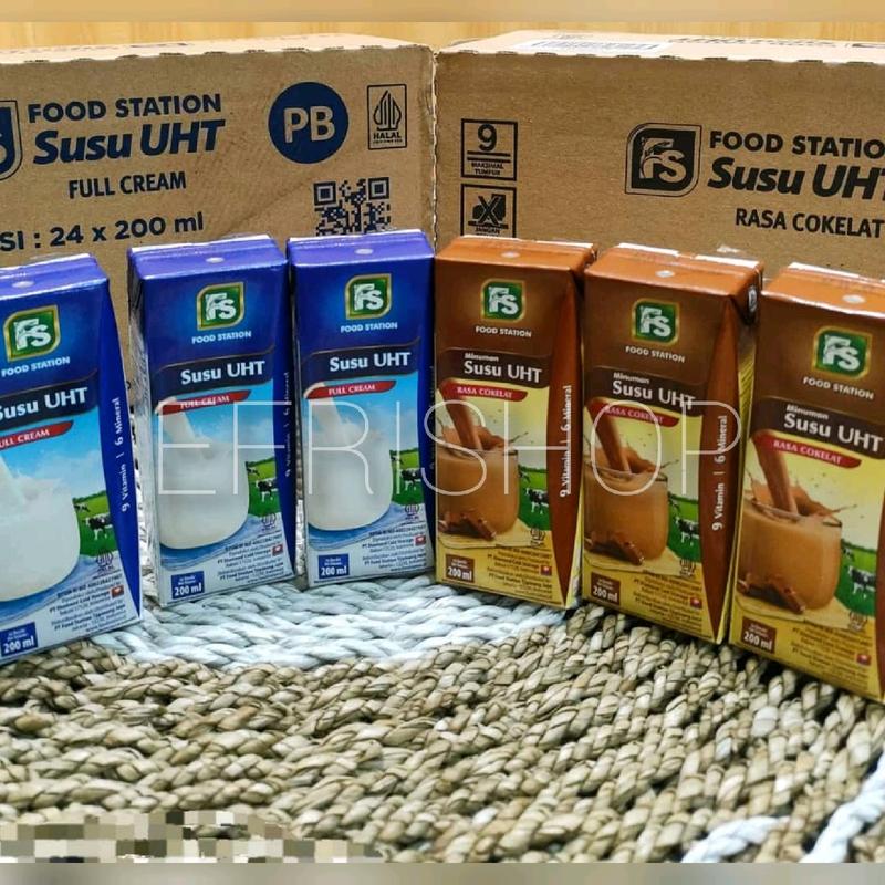 SUSU UHT FS FOOD STATION 200ML RASA COKLAT dan FULL CREAM IS - Shop ...