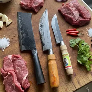 Paket pisau 3 pcs PISAU CACAH TULANG,IRIS DAGING,IRIS BUMBU pisau dapur serbaguna multifungsi