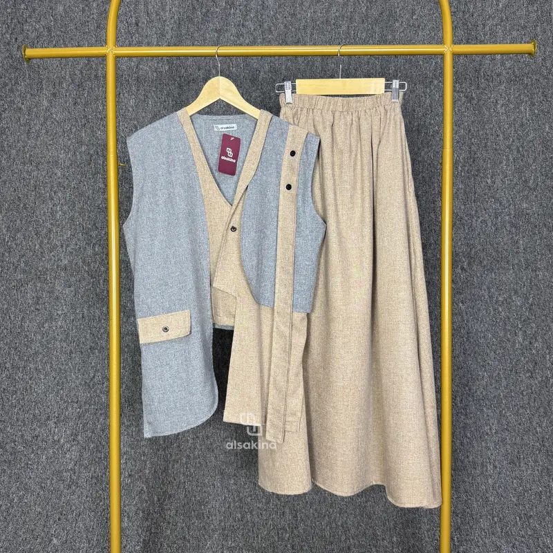 Zalina One Set Rok - Setelan Wanita - Setelan Kekinian - Setelan Rok Wanita - One Set Wanita Kekinian 2