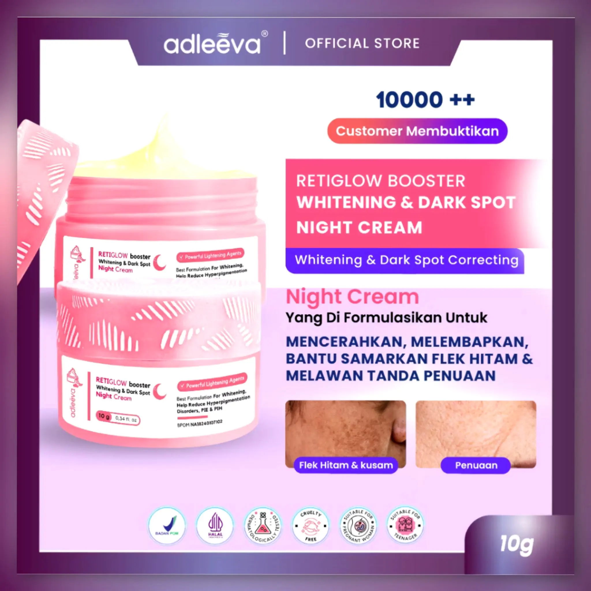 Adleeva Retiglow Booster Whitening & Dark Spot Night Cream
