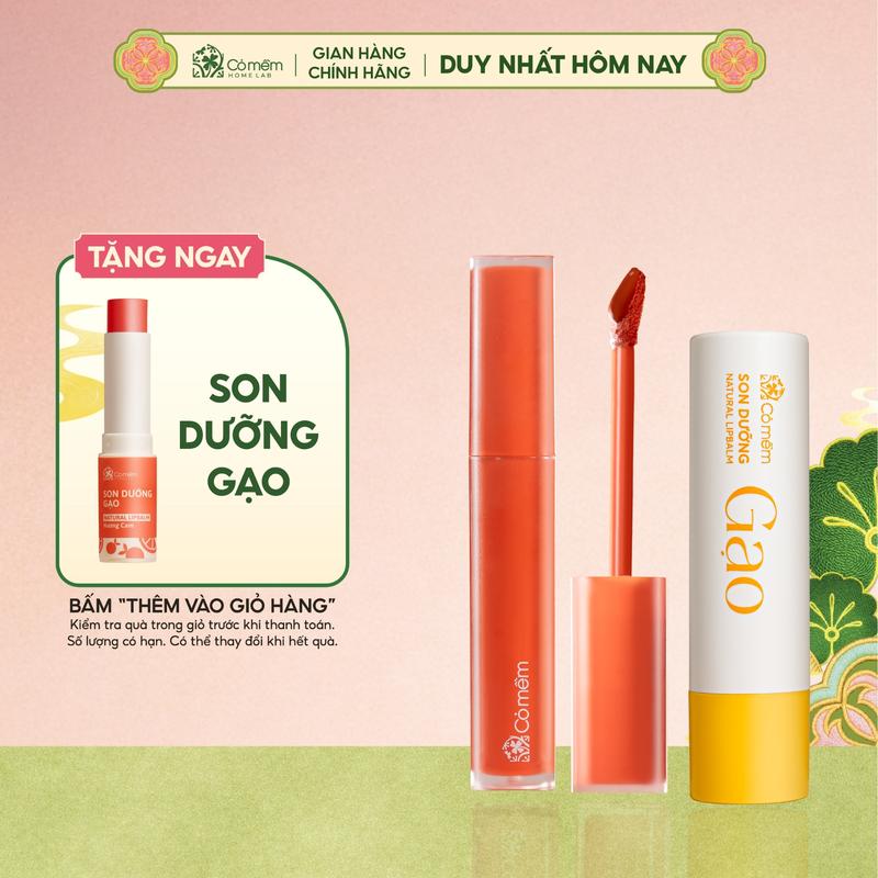 COMBO TẶNG QUÀ MIỄN PHÍ Combo Son Kem Nhung Và Son Dưỡng Không Silicone Mềm Mượt Cỏ Mềm Cosmetic Nữ Son Môi
