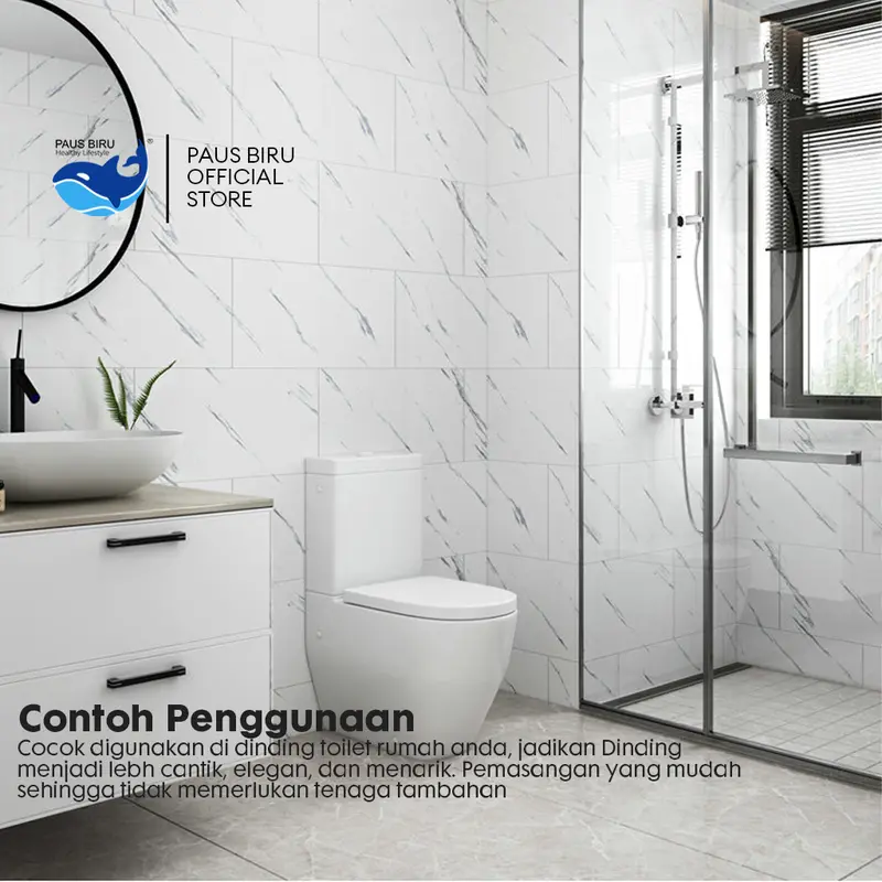 Paus Biru - Wallpaper dinding Vinyl Marble Motif Kayu 30 x 60 cm 0 3cm Stiker Keramik A14 5