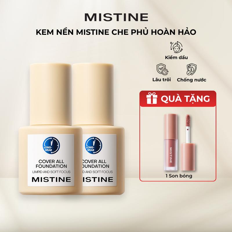 LIVE MISTINE Kem nền dạng lỏng dưỡng ẩm lâu trôi 30g + QUÀ 1 Son bóng