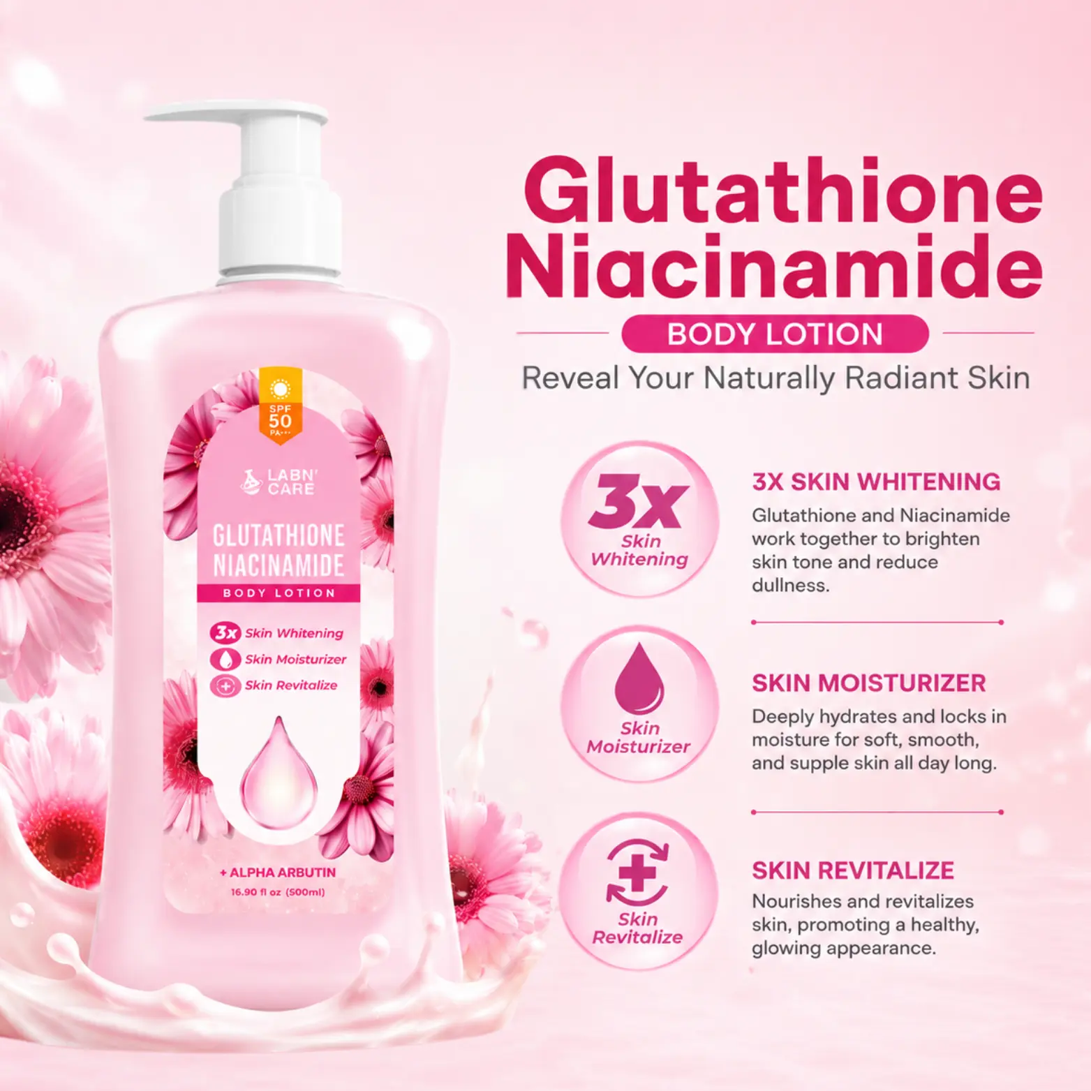 FDA ApprovedLabn' Care Glutathione Niacinamide Body Whitening Lotion 500ML With SPF 50 PA++, 3X Skin Whitening, Skin Moisturizer and Skin Revitalize, Bare Vanilla Scent, Mabango at Long Lasting Scent - TikTok Shop FDA ApprovedLabn' Care Glutathione Niacinamide Body Whitening Lotion 500ML With SPF 50 PA++, 3X Skin Whitening, Skin Moisturizer and Skin Revitalize, Bare Vanilla Scent, Mabango at Long Lasting Scent - TikTok Shop