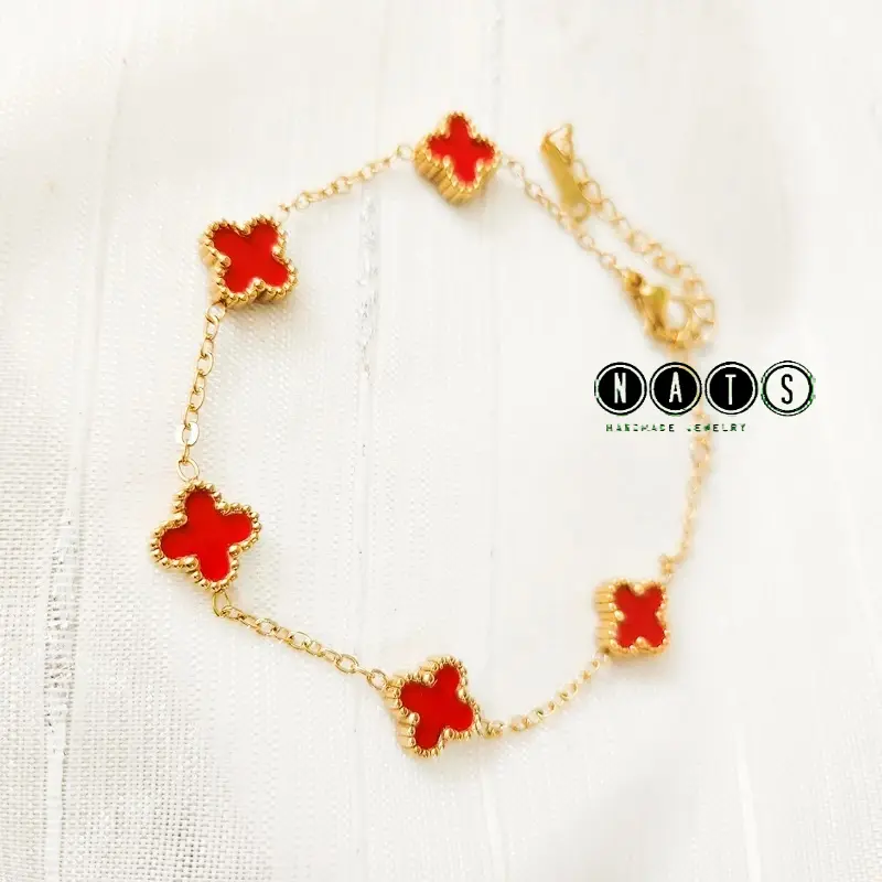 Nats Living: Gelang Tangan Clover Mini Titanium Dua Sisi 8