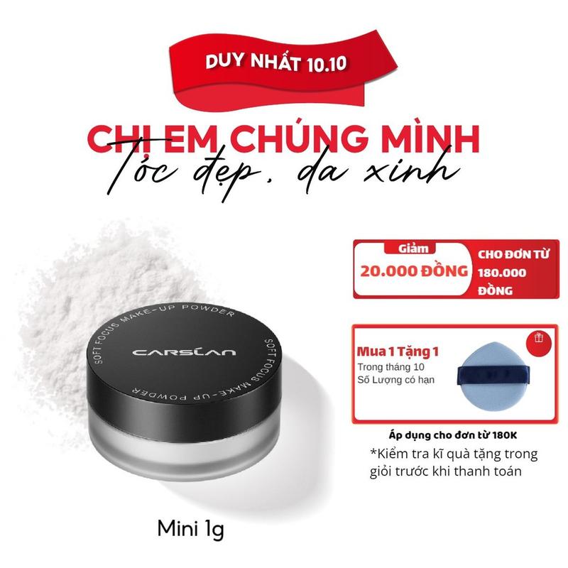 Phấn phủ kiềm dầu Carslan chống nước chống mồ hôi ngăn bóng dầu 1g Cosmetic Mỹ Phẩm Nữ Women Trang Điểm
