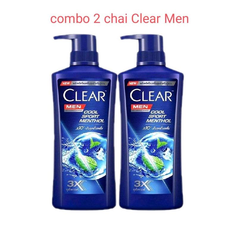 Combo 2 Chai Dầu Gội Clear Thái Lan – Men 390ml Cho Nam Làm Sạch