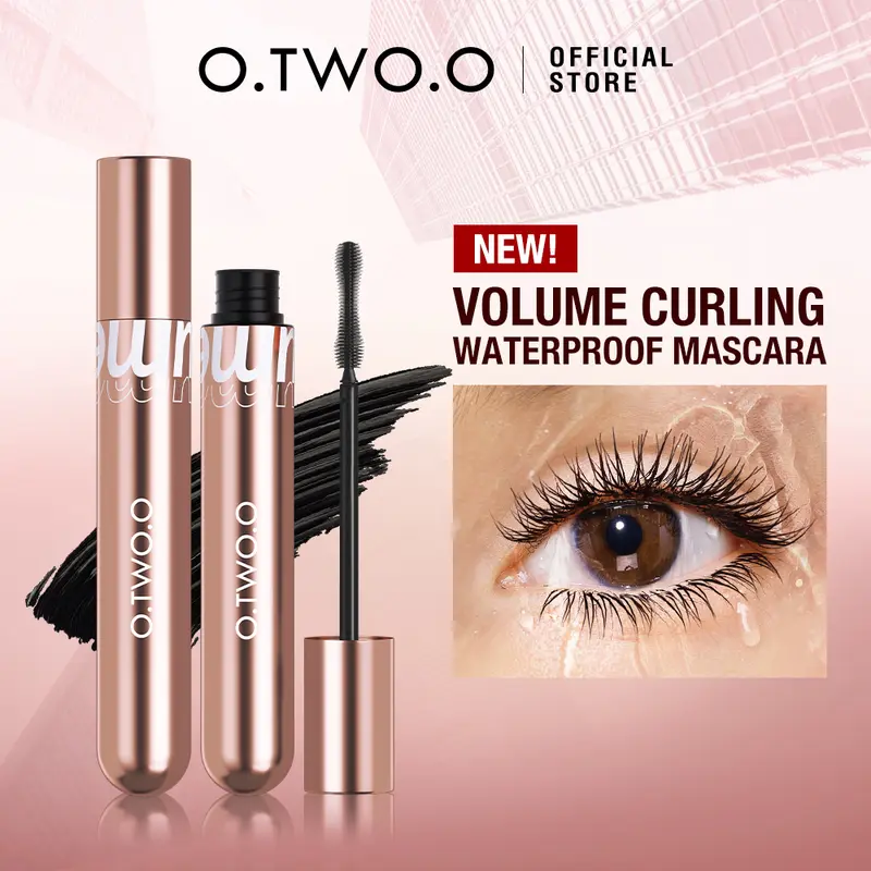 【live Campaign】O.TWO.O Pink Set Mascara & Volume and curling waterproof mascara  Smudge proof, sweat proof, tear proof No caking or sticking 0