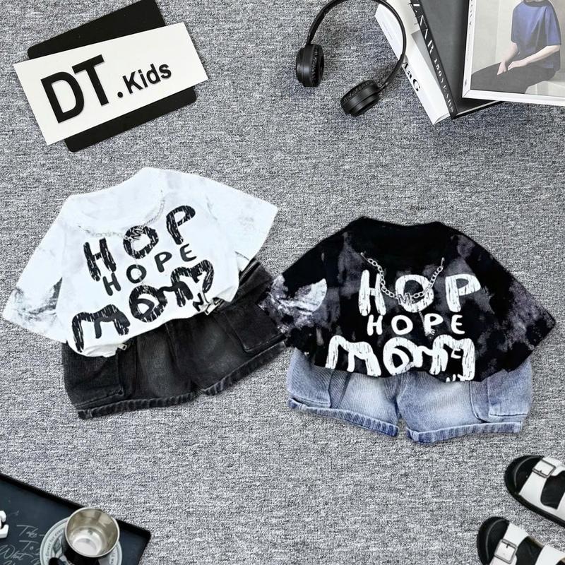  Bộ HOPE cho bé trai áo chất cotton co giãn 4 quần jean mềm sz 8-26kg có thể giặt máy 