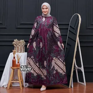 Dress Gamis Batik Wanita Muslimah Busui Allsize Jumbo banyak pilihan lainya bahan Poliester