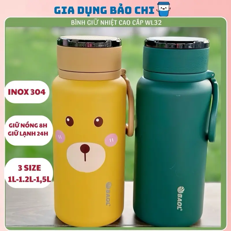 BÌNH GIỮ NHIỆT WL32 GIỮ NÓNG LẠNH 20H 1000ml-1500ml