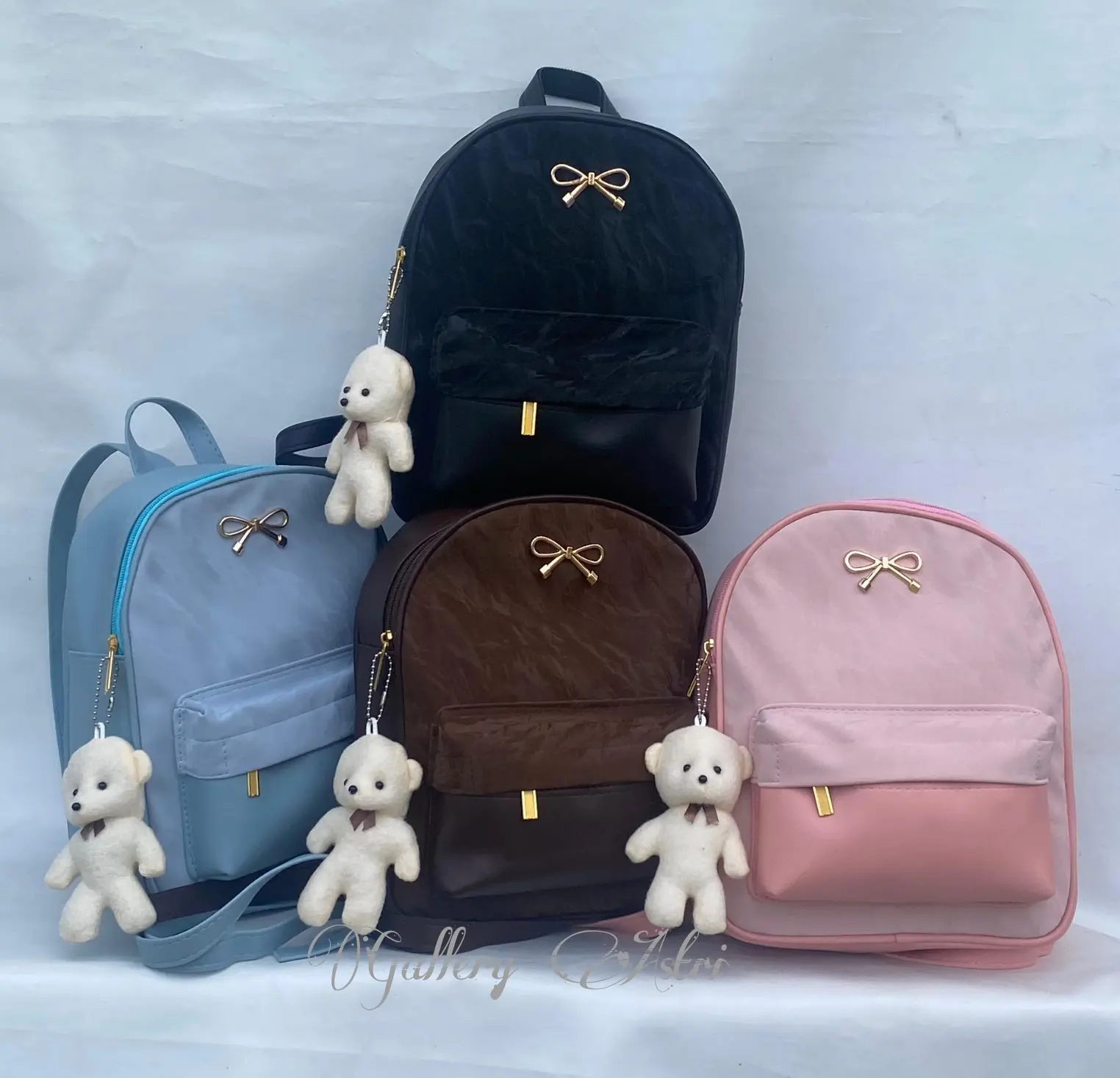 Gallery Astri-Tas Ransel Wanita SARACA FREE BONEKA | Tas Backpack pita | Tas Ransel pita premium | Tas Look Korean Import | Terjangkau
