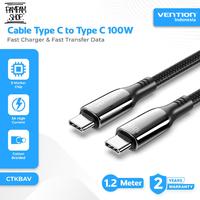 Gambar VENTION CTKBAV Kabel Data Type C to Type C Super Fast Charging 100W 5A PD PPS Nylon Braided Zinc Alloy Shell Cable 1.2M 1.2 Meter Tipe C 3A Power Delivery dari Pampam Shop Kab. Tangerang 1 Tokopedia