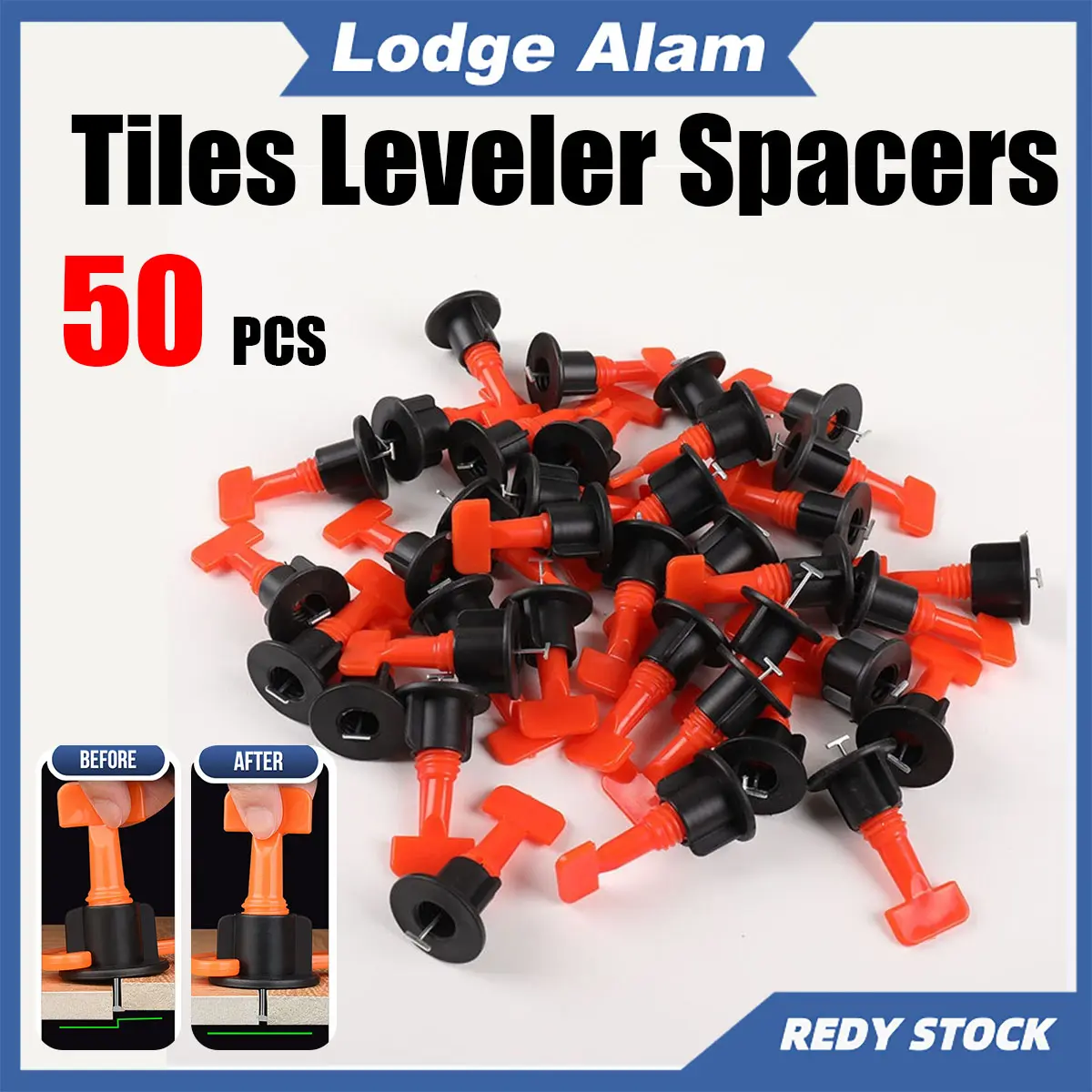 Tile Leveling 50pcs/set Reusable Tiles Leveler Spacers Leveling System Level Clips Floor Clip Floor Tile Leveling System