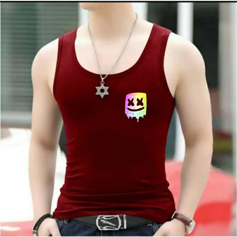 kaos singlet pria / lekbong motif marshmello 1