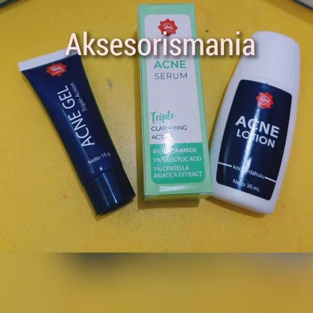 Paket Viva Anti Acne - Penghilang jerawat dan bekas jerawat (isi 3 / 4 / 5 item) Viva Acne Serum,Acne Lotion,Acne Gel, Viva Whitening Cream, Viva Pelembab Green Tea 2