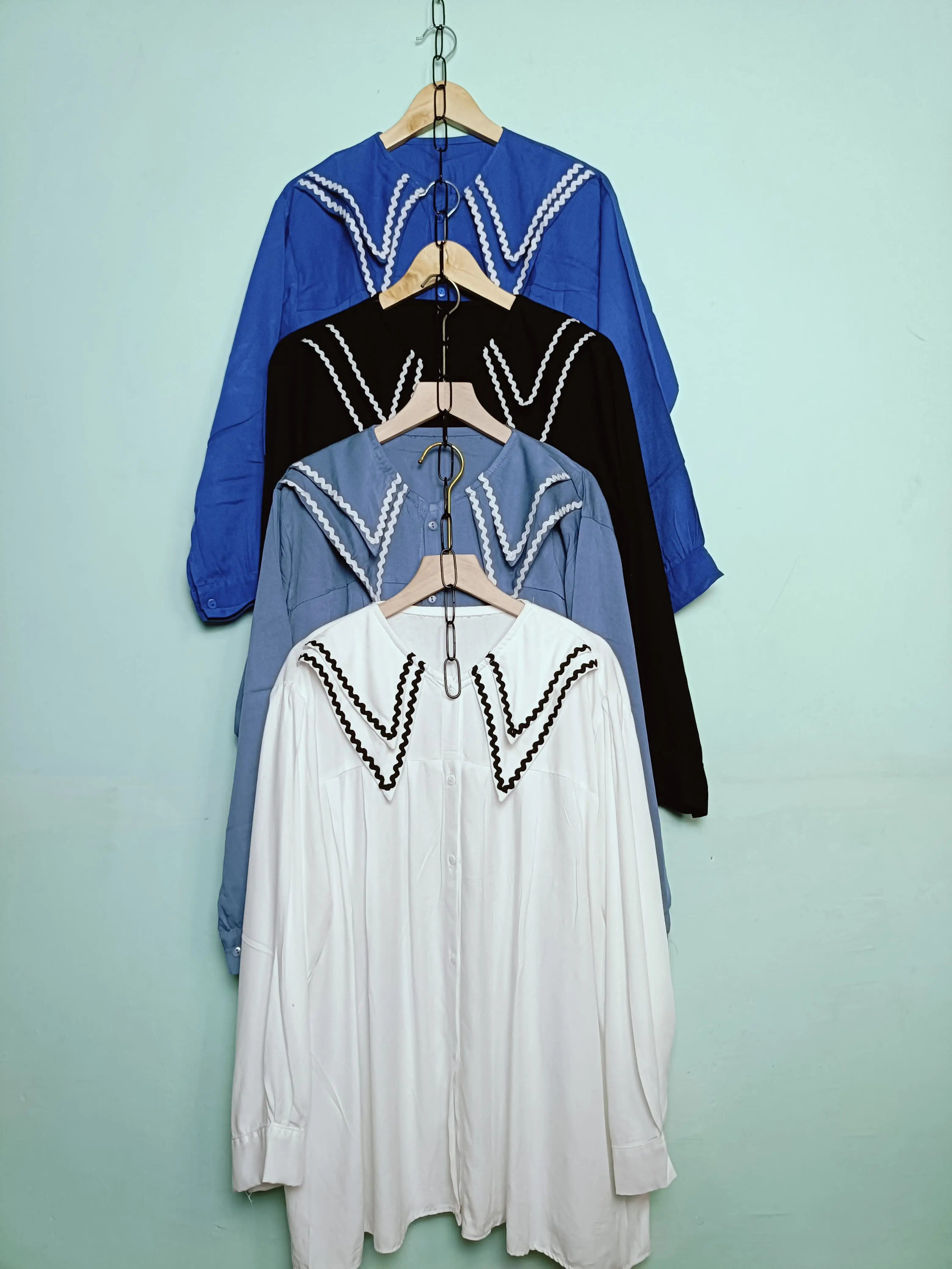 (FREE PARFUM SIZE L BERLAKU KELIPATAN) Ladies'za Sailor blouse - atasan wanita best seller Korean style Blouses & Shirts White casual Yellow