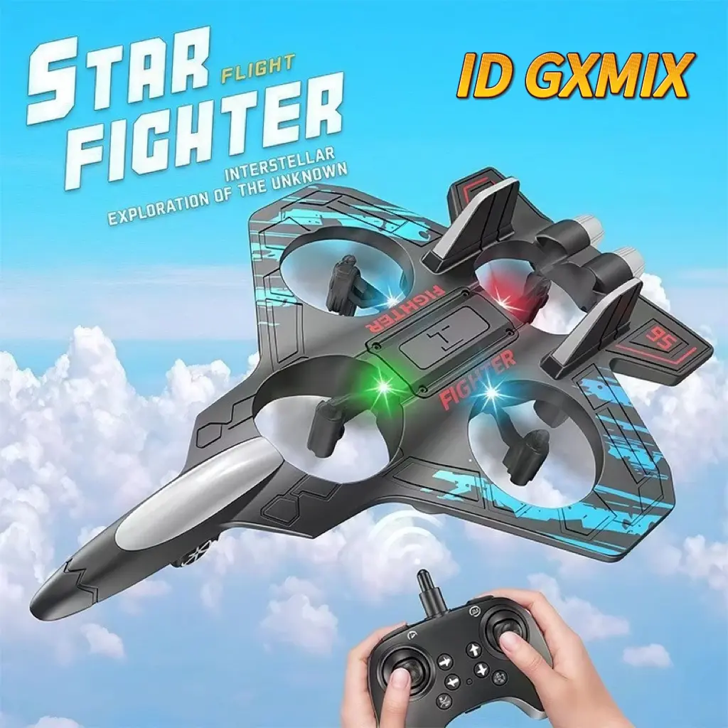 ID GXMIX-Penjual lokal - Stunt drone showcase lampu pengisian daya 2.4G mainan glider empat sumbu pesawat RC pesawat - EPP busa remote control terbang stunt 360 derajat dan lampu LED, cocok untuk mainan anak-anak-33