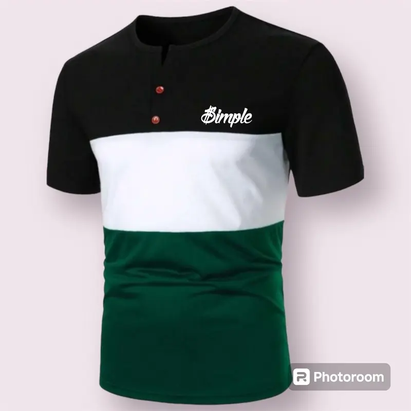 Baju Kaos Pria Dewasa Distro Kancing Kombinasi Bahan Katun Lengan Pendek Motif Polos / Kaos Kancing 2 Kombinasi Keren Terbaru Nyaman di pakai 4