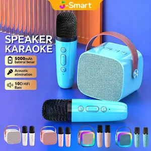 100% Original mini Karaoke speaker bluetooth Bass K1 Microphone Premium set lengkap speaker bluetooth mic wireless